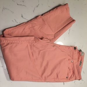Calvin Klein ankle skinny peach jeans nwot